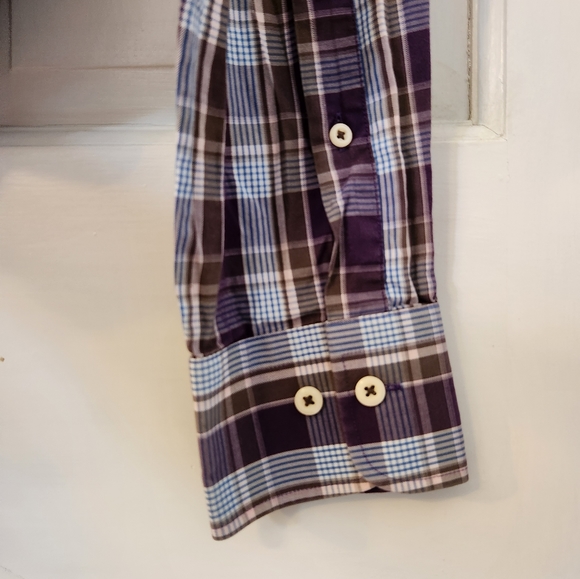 Peter Millar long-sleeved plaid button-down shirt. Size M. - Picture 3 of 6